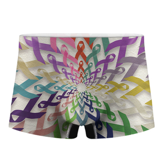 All Cancer Awareness Mandala Print Men's Boxer Briefs