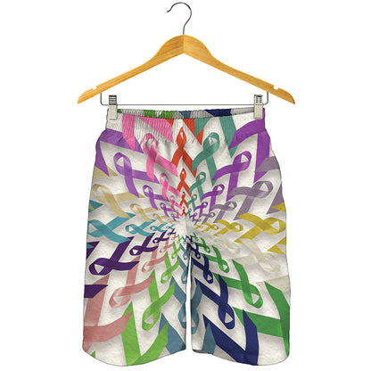 All Cancer Awareness Mandala Print Men's Shorts