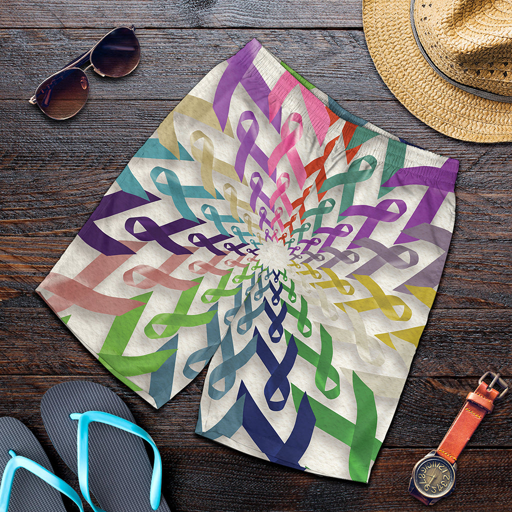 All Cancer Awareness Mandala Print Men's Shorts