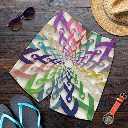 All Cancer Awareness Mandala Print Men's Shorts