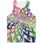 All Cancer Awareness Mandala Print Men's Tank Top