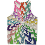 All Cancer Awareness Mandala Print Men's Tank Top