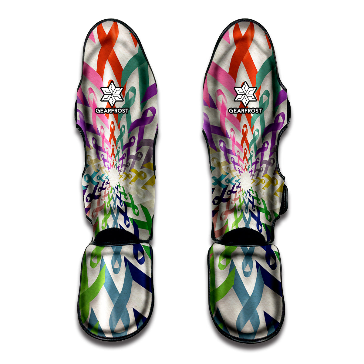 All Cancer Awareness Mandala Print Muay Thai Shin Guard