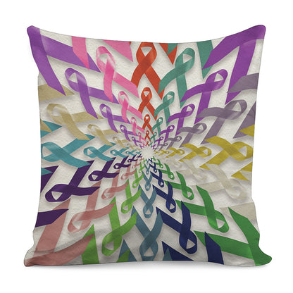All Cancer Awareness Mandala Print Pillow Cover