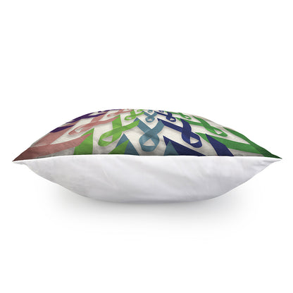 All Cancer Awareness Mandala Print Pillow Cover