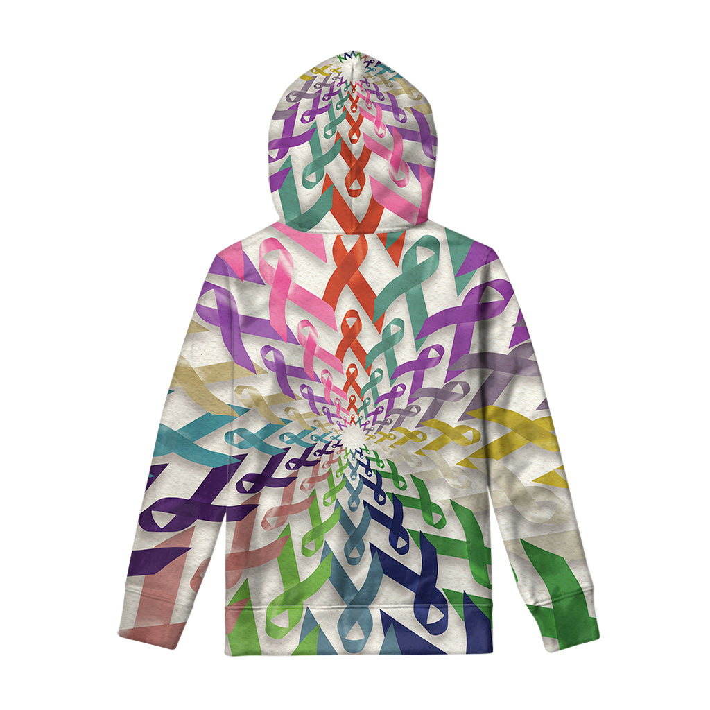 All Cancer Awareness Mandala Print Pullover Hoodie