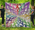 All Cancer Awareness Mandala Print Quilt