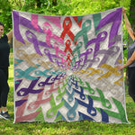 All Cancer Awareness Mandala Print Quilt