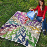 All Cancer Awareness Mandala Print Quilt