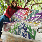 All Cancer Awareness Mandala Print Quilt