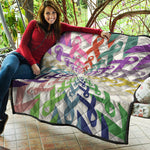 All Cancer Awareness Mandala Print Quilt