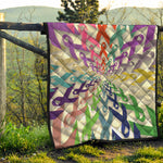 All Cancer Awareness Mandala Print Quilt