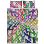 All Cancer Awareness Mandala Print Quilt Bed Set