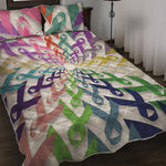 All Cancer Awareness Mandala Print Quilt Bed Set