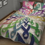 All Cancer Awareness Mandala Print Quilt Bed Set