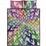 All Cancer Awareness Mandala Print Quilt Bed Set