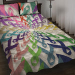 All Cancer Awareness Mandala Print Quilt Bed Set