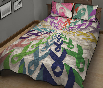 All Cancer Awareness Mandala Print Quilt Bed Set