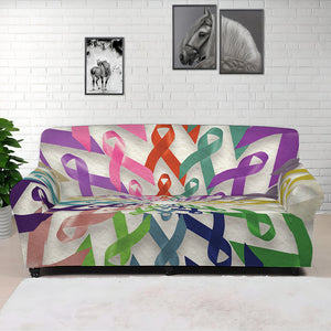 All Cancer Awareness Mandala Print Sofa Cover