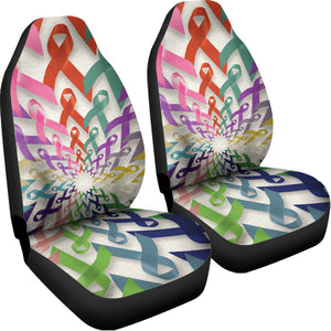 All Cancer Awareness Mandala Print Universal Fit Car Seat Covers