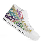 All Cancer Awareness Mandala Print White High Top Shoes