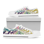 All Cancer Awareness Mandala Print White Low Top Shoes