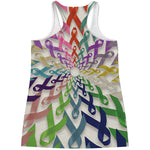 All Cancer Awareness Mandala Print Women's Racerback Tank Top