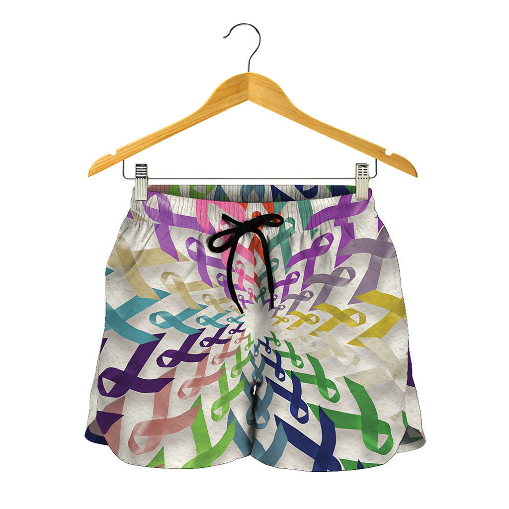 All Cancer Awareness Mandala Print Women's Shorts