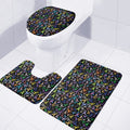 All Cancer Awareness Pattern Print 3 Piece Bath Mat Set