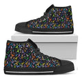 All Cancer Awareness Pattern Print Black High Top Sneakers