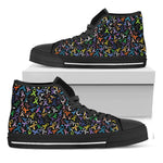 All Cancer Awareness Pattern Print Black High Top Shoes