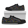 All Cancer Awareness Pattern Print Black Low Top Shoes