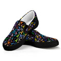All Cancer Awareness Pattern Print Black Slip On Sneakers