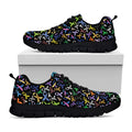 All Cancer Awareness Pattern Print Black Running Shoes