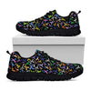 All Cancer Awareness Pattern Print Black Sneakers