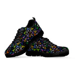 All Cancer Awareness Pattern Print Black Sneakers