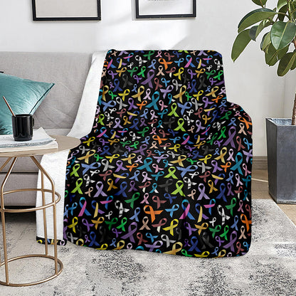 All Cancer Awareness Pattern Print Blanket