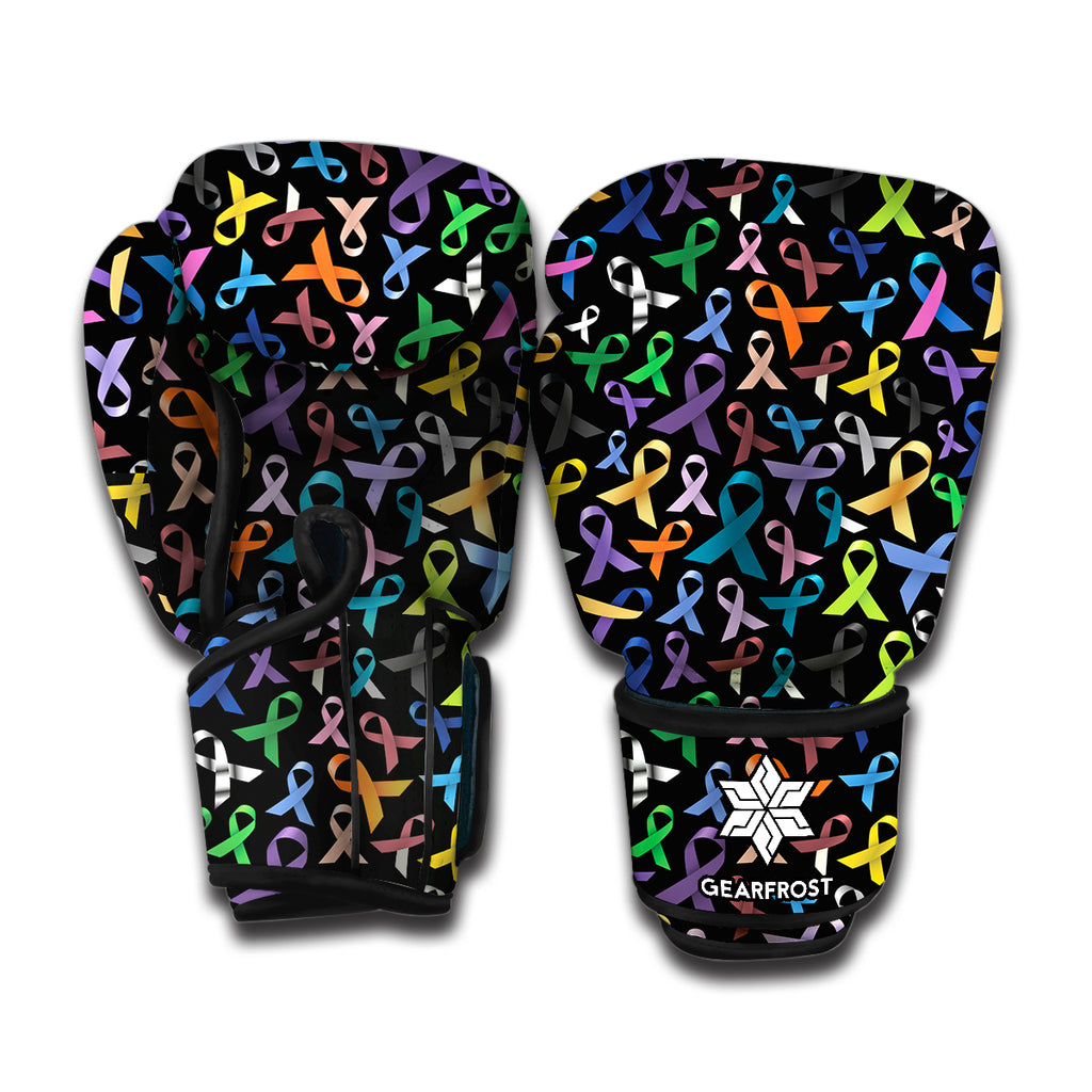 All Cancer Awareness Pattern Print Boxing Gloves