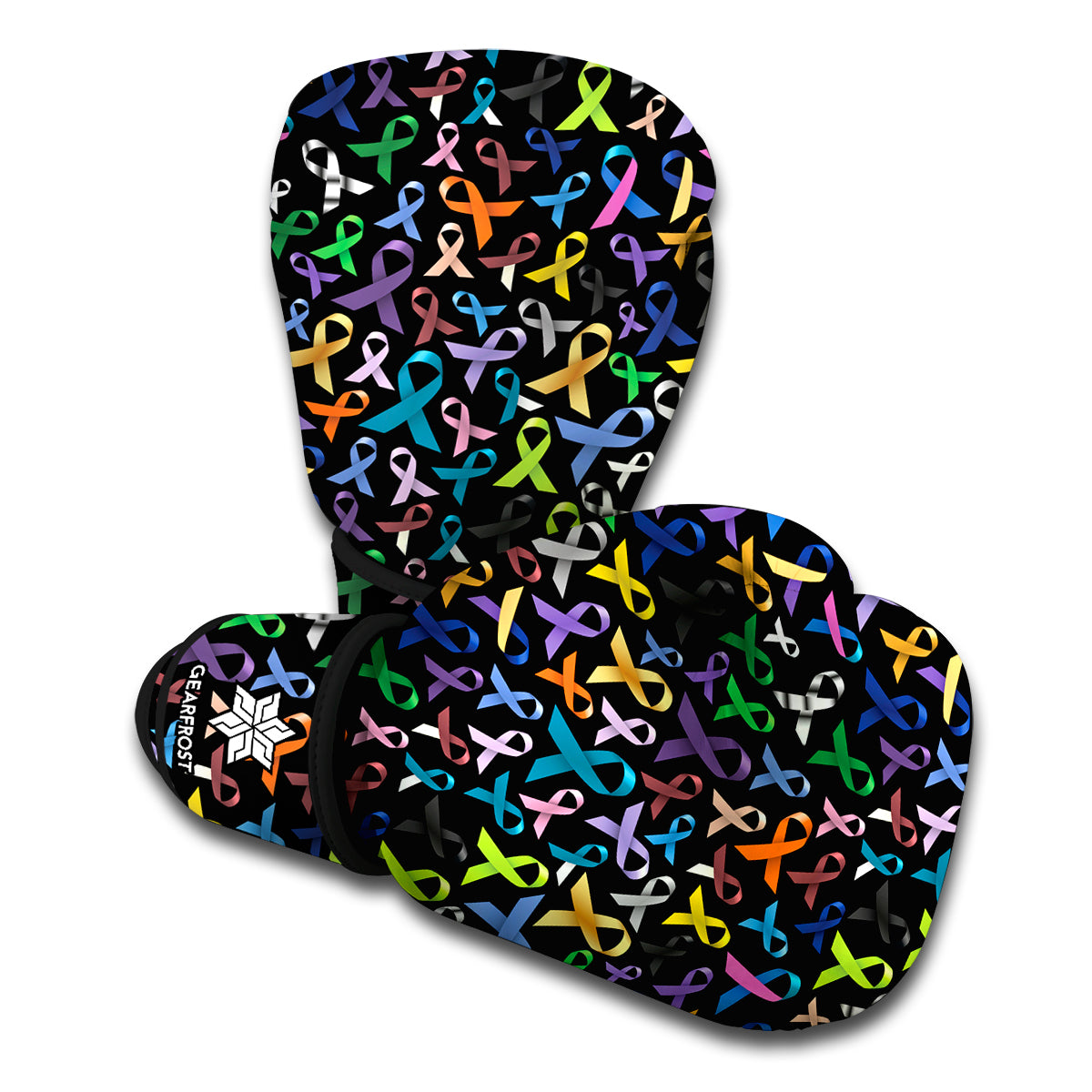 All Cancer Awareness Pattern Print Boxing Gloves