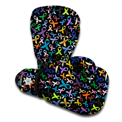 All Cancer Awareness Pattern Print Boxing Gloves