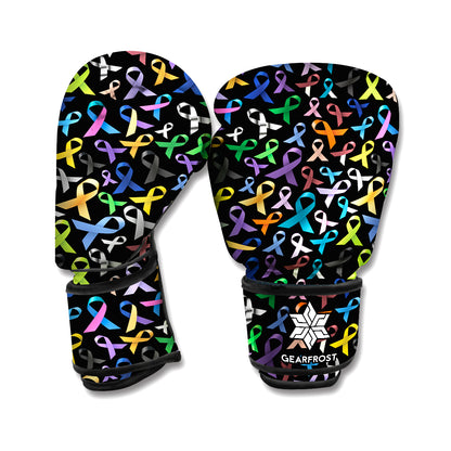 All Cancer Awareness Pattern Print Boxing Gloves