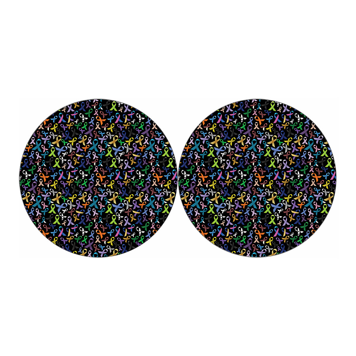All Cancer Awareness Pattern Print Car Coasters