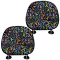 All Cancer Awareness Pattern Print Car Headrest Covers