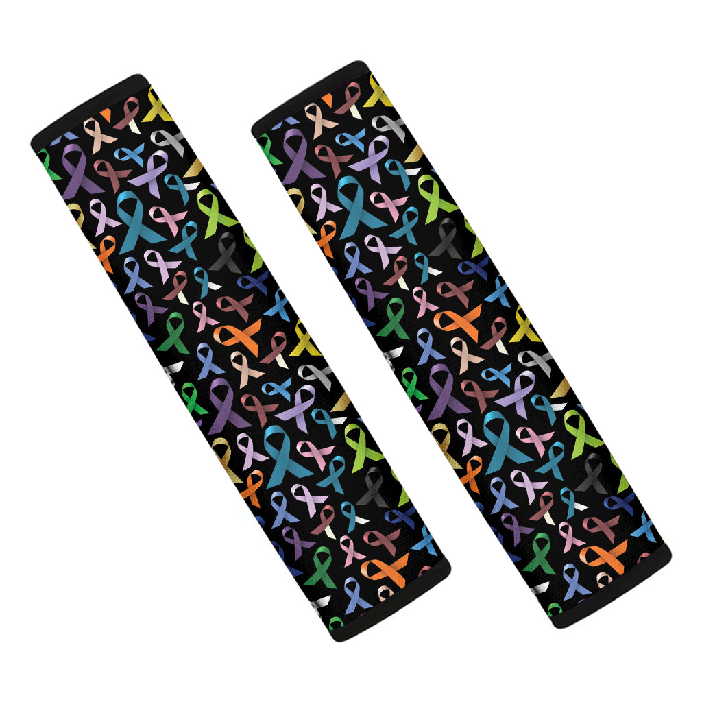 All Cancer Awareness Pattern Print Car Seat Belt Covers