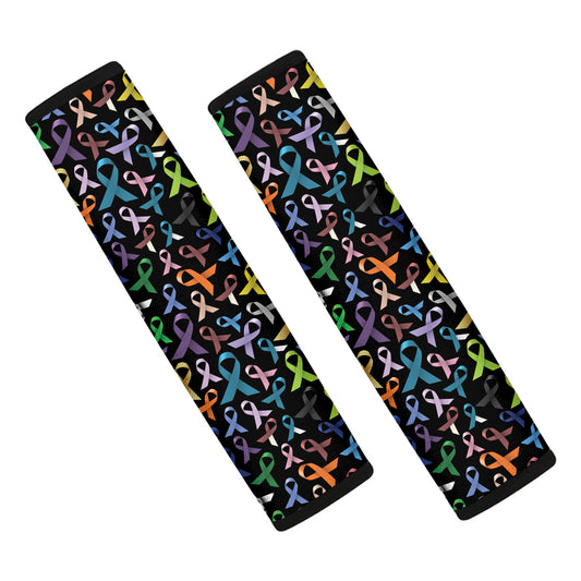 All Cancer Awareness Pattern Print Car Seat Belt Covers