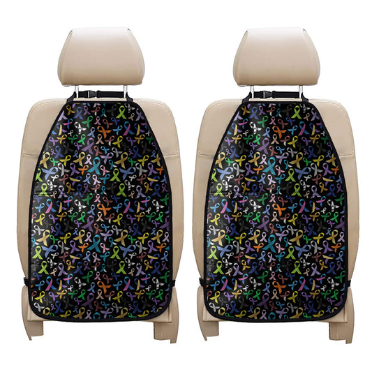 All Cancer Awareness Pattern Print Car Seat Organizers