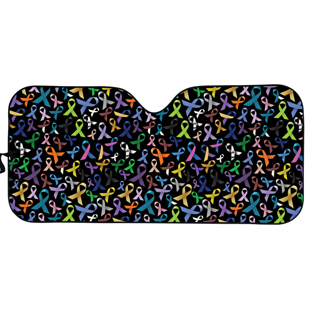 All Cancer Awareness Pattern Print Car Sun Shade