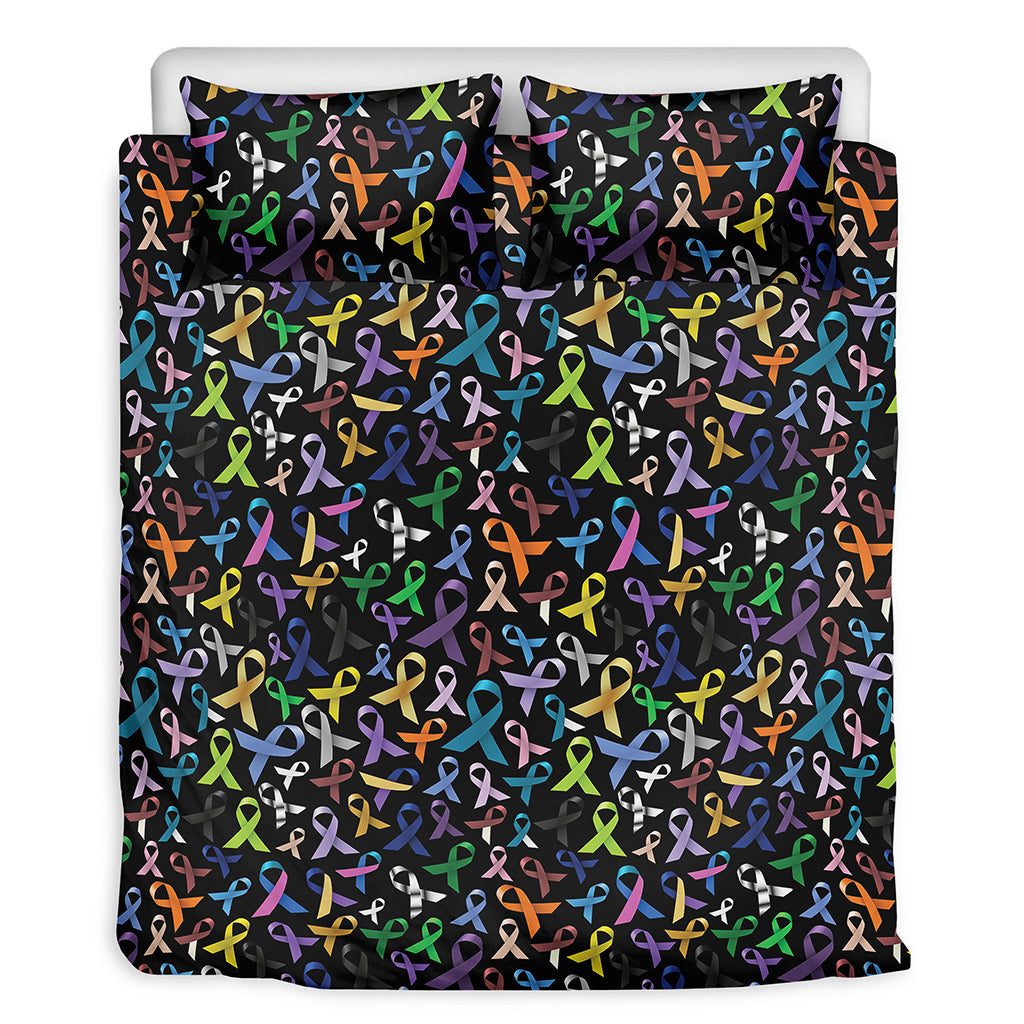 All Cancer Awareness Pattern Print Duvet Cover Bedding Set