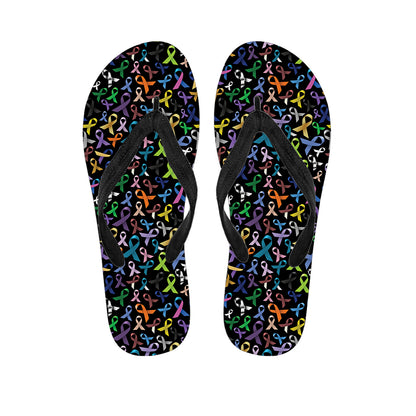 All Cancer Awareness Pattern Print Flip Flops