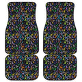 All Cancer Awareness Pattern Print Front and Back Car Floor Mats